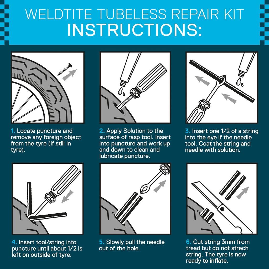 WELDTITE Tubeless Tyre Repair Kit