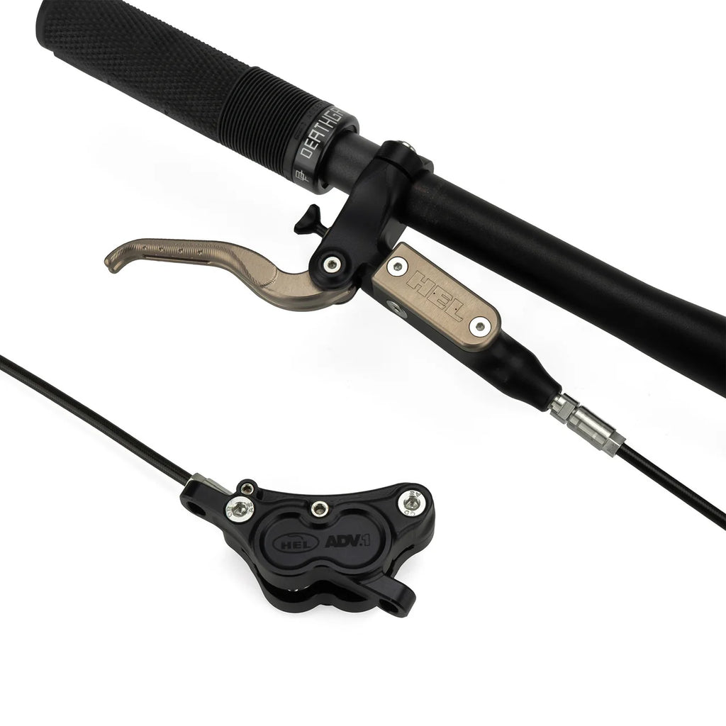 HEL Advocate 4-Piston Hydraulic Disc Brake System - Stealth Black & Forged Bronze