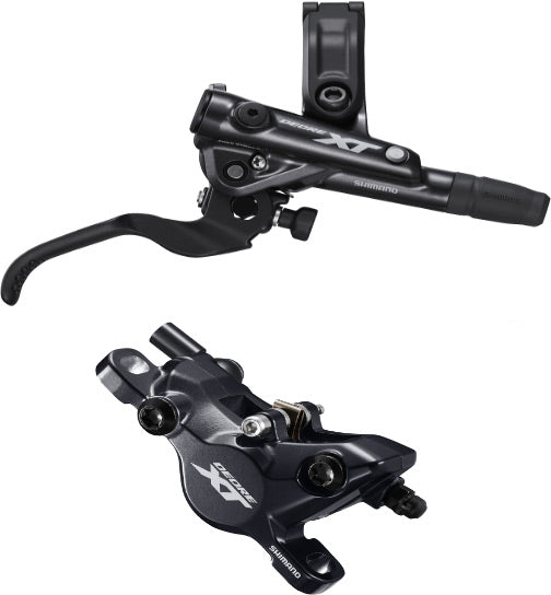 Shimano Deore XT BR-M8100/BL-M8100 bled brake lever/post mount calliper, front right