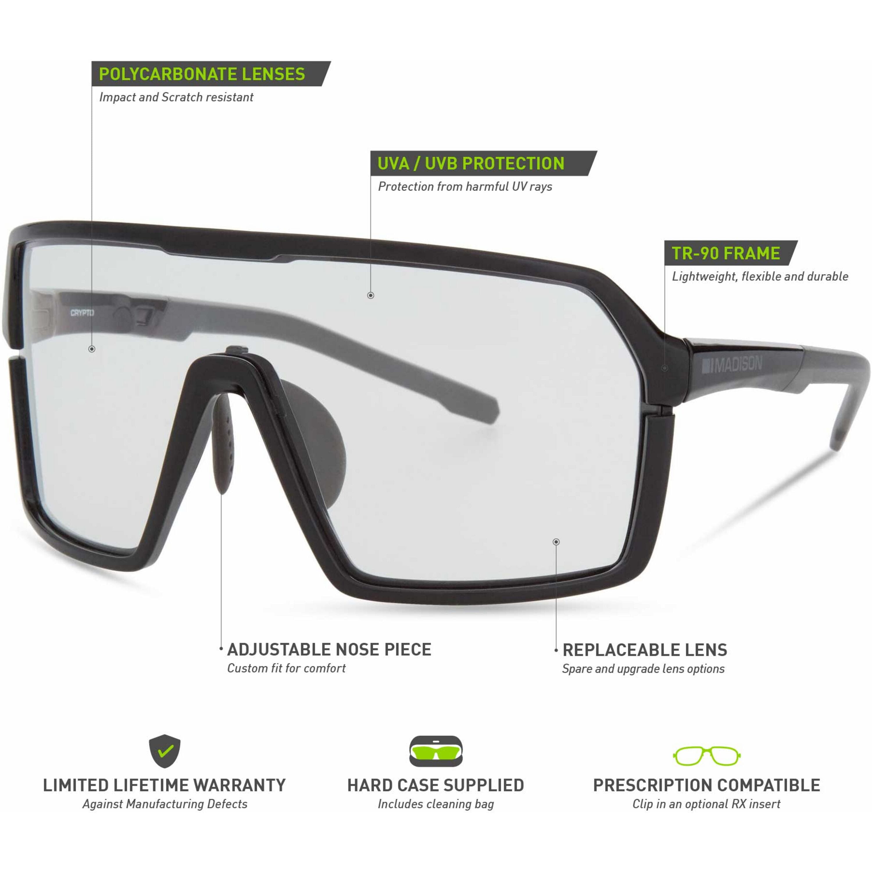 Madison Crypto Gloss Black Sunglasses - Clear Lens