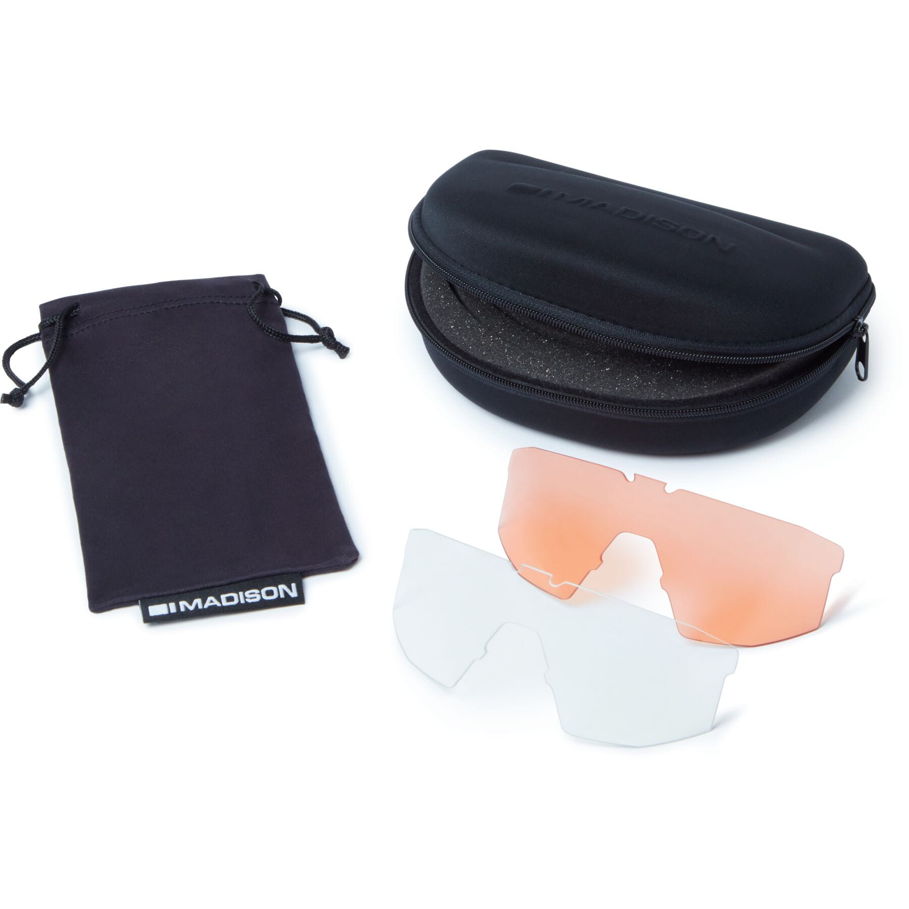 Madison D'Arcs Matt Black Sunglasses 3 Lens pack - Dark / Amber / Clear