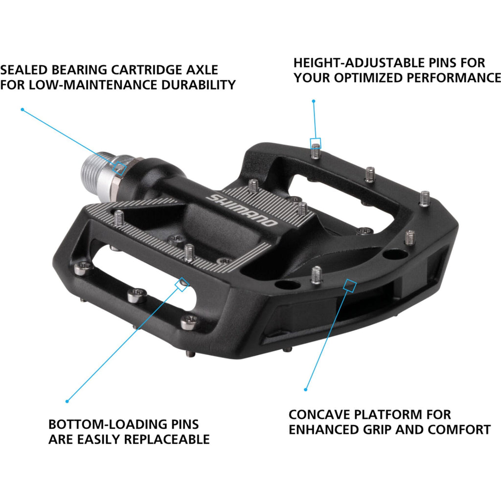 Shimano PD-GR500 MTB flat pedals, black