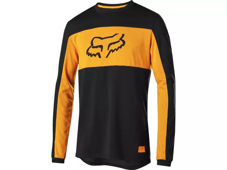 Fox Racing Ranger DR Foxhead LS MTB Jersey - Black/orange