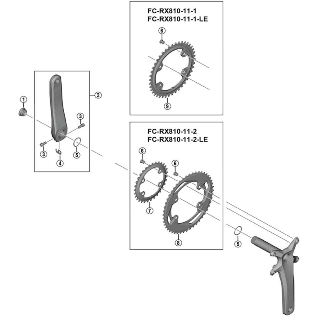 Shimano FC-RX810-1 GRX 11 speed single 1X chainring, 42T